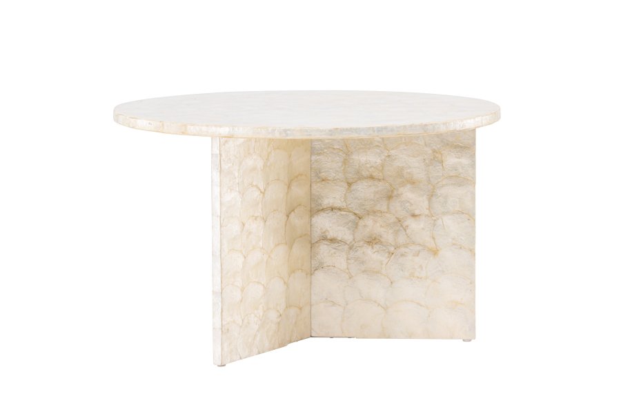 VIND COLLECTION Smögen salongbord, rundt - beige capiz (70)