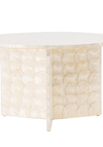 VIND COLLECTION Smögen salongbord, rundt - beige capiz (70)