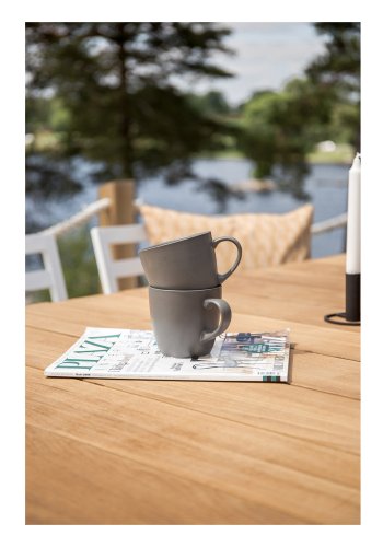 VENTURE DESIGN rektangulrt Mexico hagebord - naturlig teak og hvit aluminium (210x100)