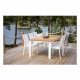 VENTURE DESIGN rektangulrt Mexico hagebord - naturlig teak og hvit aluminium (210x100)