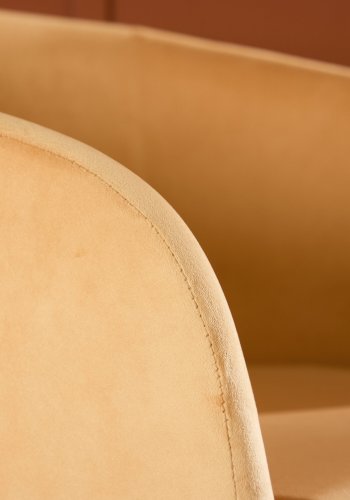 VENTURE DESIGN Fluffy Sessel - schwarze Beine / gelber Samt