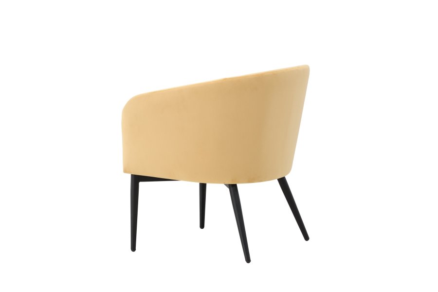 VENTURE DESIGN Fluffy Sessel - schwarze Beine / gelber Samt