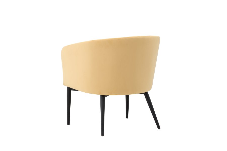 VENTURE DESIGN Fluffy Sessel - schwarze Beine / gelber Samt