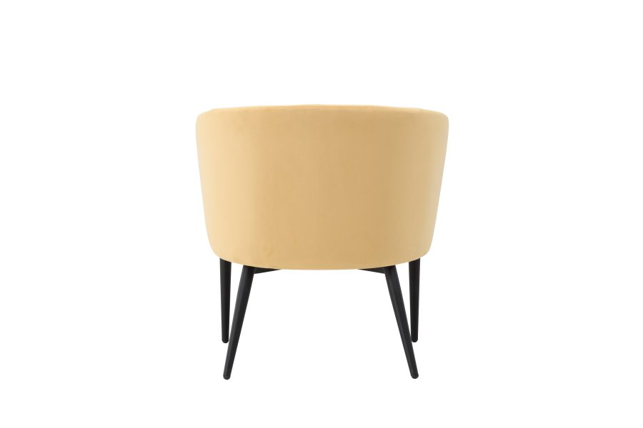 VENTURE DESIGN Fluffy Sessel - schwarze Beine / gelber Samt
