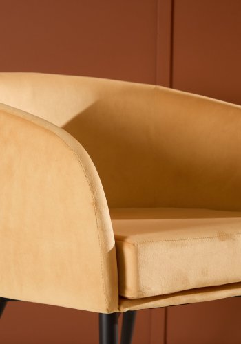 VENTURE DESIGN Fluffy Sessel - schwarze Beine / gelber Samt