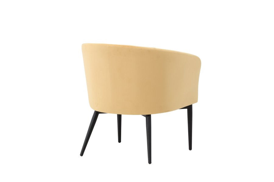 VENTURE DESIGN Fluffy Sessel - schwarze Beine / gelber Samt