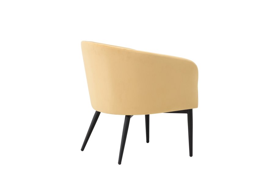 VENTURE DESIGN Fluffy Sessel - schwarze Beine / gelber Samt