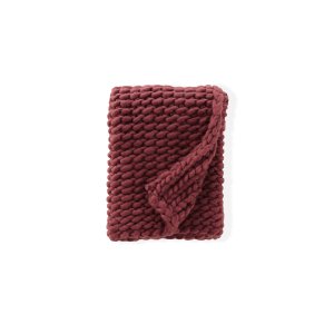 VENTURE DESIGN Kate plaid, rektangulr - bordeauxrd polyester (170x130)