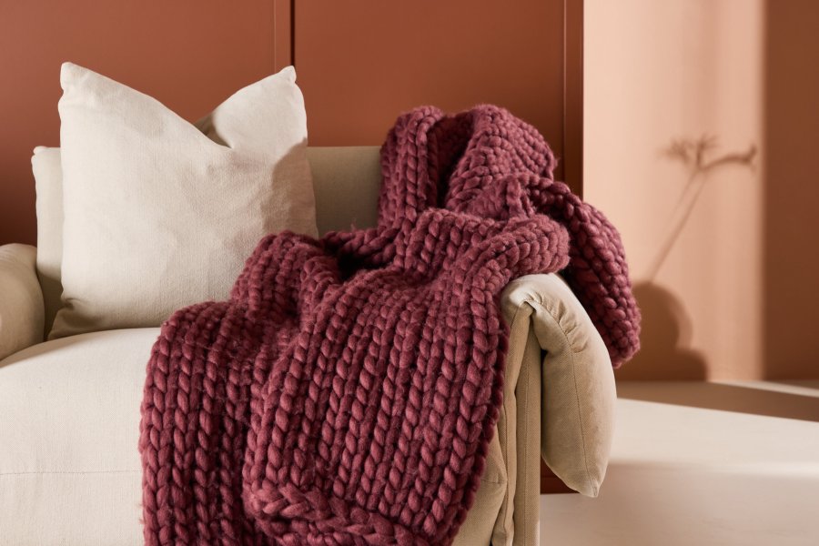 VENTURE DESIGN Kate teppe 170 x 130 cm - / Burgunder polyester