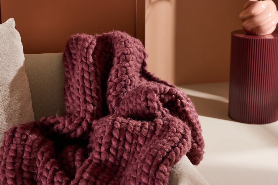 VENTURE DESIGN Kate teppe 170 x 130 cm - / Burgunder polyester