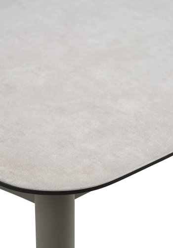 Kreta hagebord, rektangulrt - sandfrostet glass og sandaluminium (220x100)