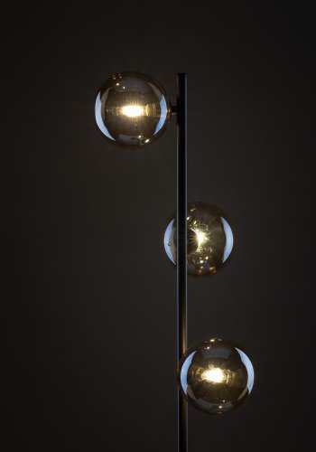 TK Estera gulvlampe, m. 3 skjermer - bronseglass og brunt metall