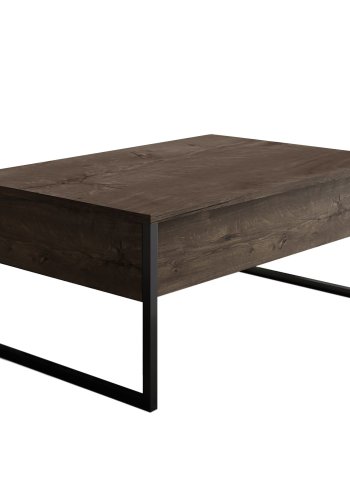 NORDVRK Luxe salongbord, rektangulrt - valnttmelamin og svart metall (90x60)