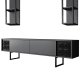 NORDVRK Black Line TV-bord og 2 vegghyller - antrasittgr melamin og svart metall (sett med 3)