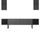 NORDVRK Black Line TV-bord og 2 vegghyller - antrasittgr melamin og svart metall (sett med 3)