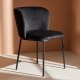VENTURE DESIGN Edina spisestuestol - svart polyesterflyel og svart stl