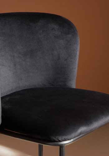 VENTURE DESIGN Edina spisestuestol - svart polyesterflyel og svart stl