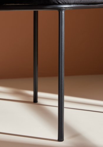 VENTURE DESIGN Edina spisestuestol - svart polyesterflyel og svart stl