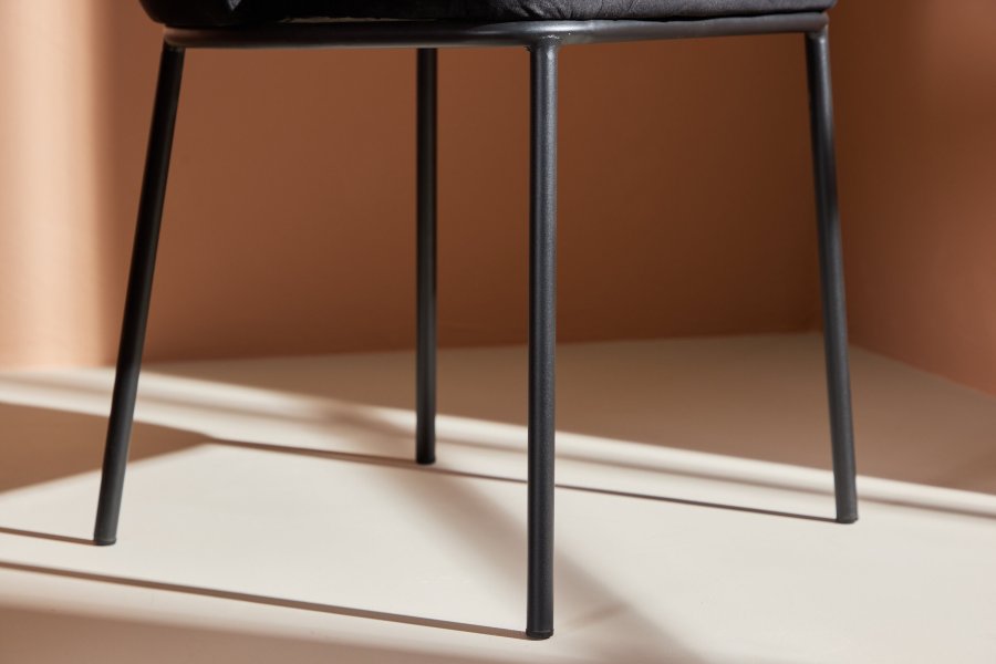 VENTURE DESIGN Edina spisestuestol - svart polyesterflyel og svart stl