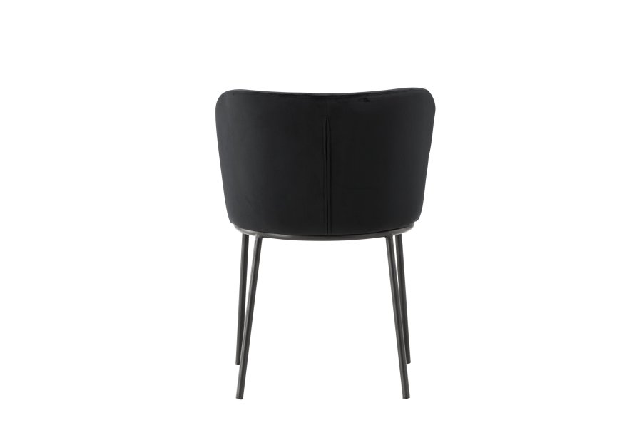 VENTURE DESIGN Edina spisestuestol - svart polyesterflyel og svart stl