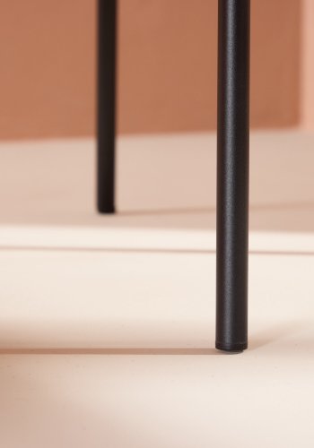 VENTURE DESIGN Edina Esszimmerstuhl – brauner Stoff und schwarzer Stahl