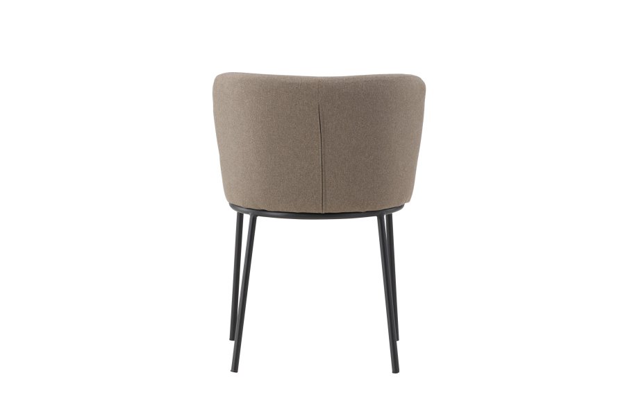 VENTURE DESIGN Edina Esszimmerstuhl – brauner Stoff und schwarzer Stahl