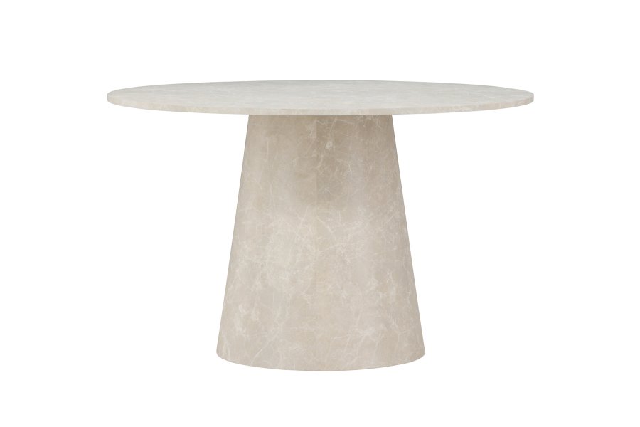 VENTURE DESIGN Lanzo spisebord, rundt - beige MDF med marmorutseende (120)