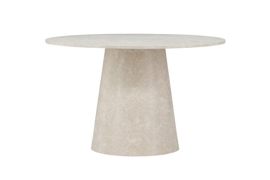 VENTURE DESIGN Lanzo spisebord, rundt - beige MDF med marmorutseende (120)