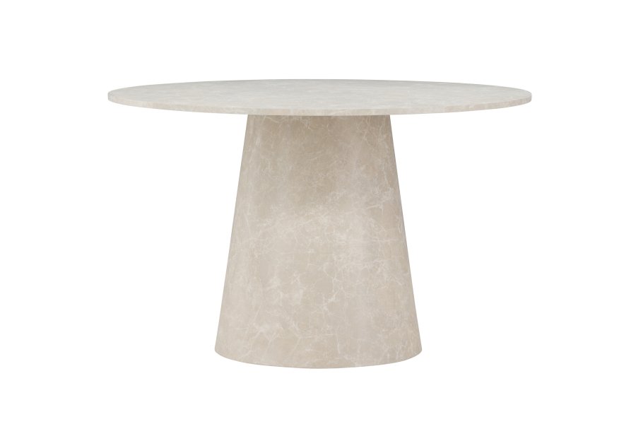 VENTURE DESIGN Lanzo spisebord, rundt - beige MDF med marmorutseende (120)