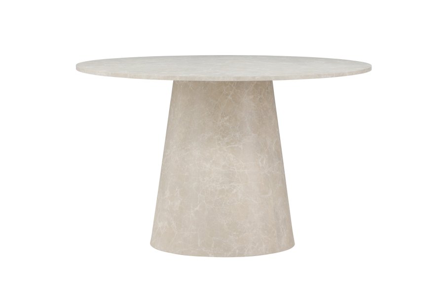 VENTURE DESIGN Lanzo spisebord, rundt - beige MDF med marmorutseende (120)