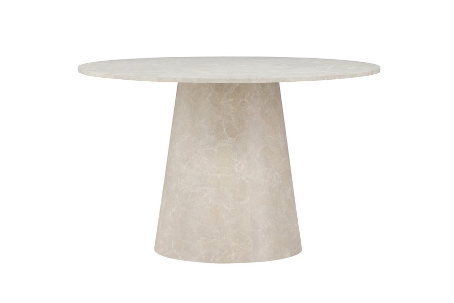 VENTURE DESIGN Lanzo spisebord, rundt - beige MDF med marmorutseende (120)