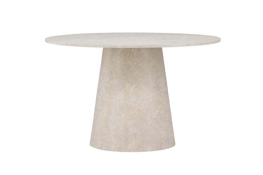 VENTURE DESIGN Lanzo spisebord, rundt - beige MDF med marmorutseende (120)