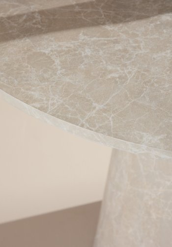 VENTURE DESIGN Lanzo spisebord, rundt - beige MDF med marmorutseende (120)