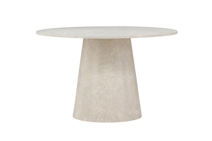 VENTURE DESIGN Lanzo spisebord, rundt - beige MDF med marmorutseende (120)