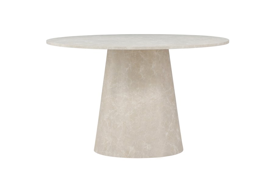 VENTURE DESIGN Lanzo spisebord, rundt - beige MDF med marmorutseende (120)