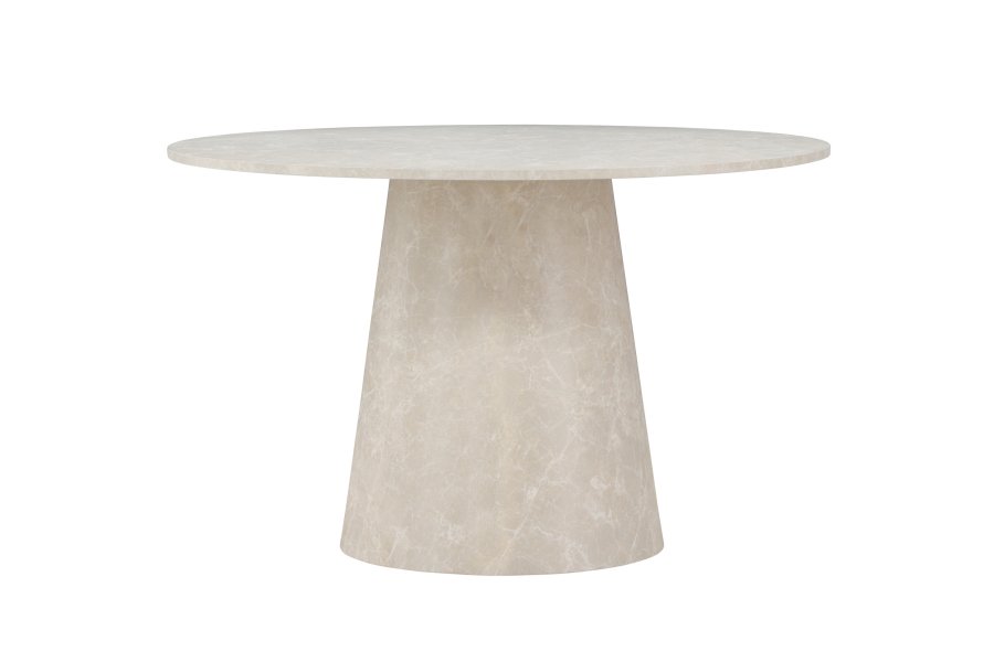 VENTURE DESIGN Lanzo spisebord, rundt - beige MDF med marmorutseende (120)