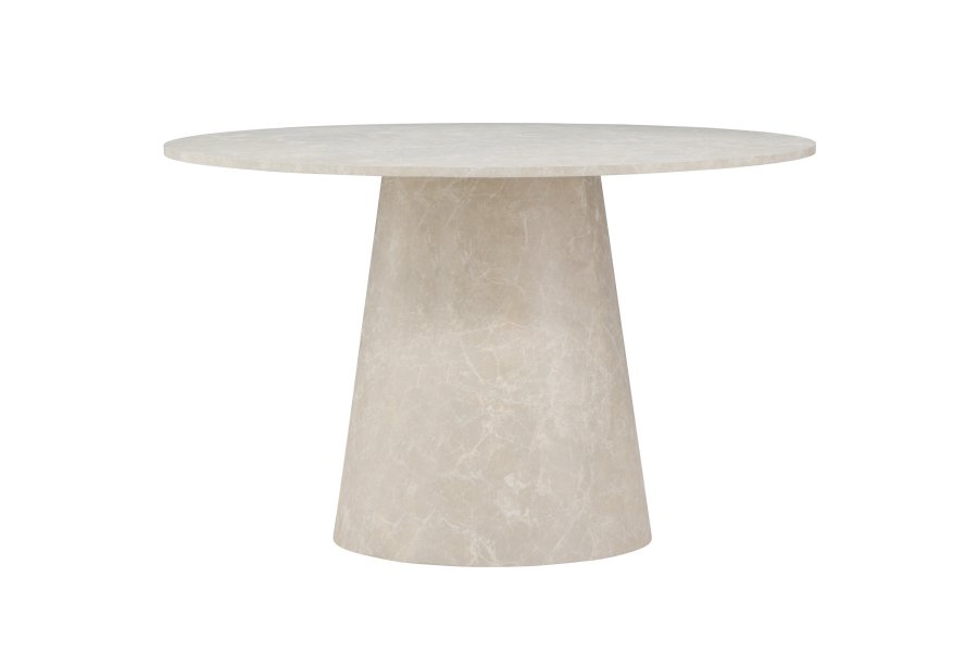 VENTURE DESIGN Lanzo spisebord, rundt - beige MDF med marmorutseende (120)