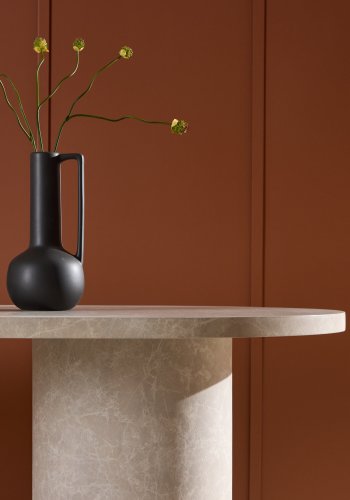 VENTURE DESIGN Narvik spisebord, ovalt - beige MDF med marmorutseende (100x200)