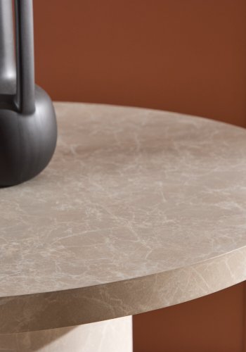 VENTURE DESIGN Narvik spisebord, ovalt - beige MDF med marmorutseende (100x200)