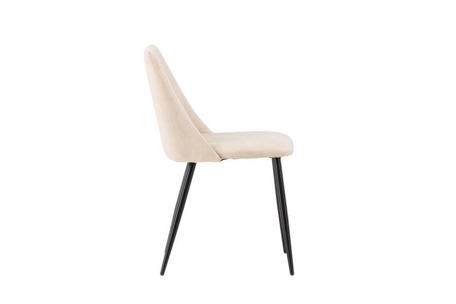 VENTURE DESIGN Night spisestuestol - beige polyesterflyel og svart stl