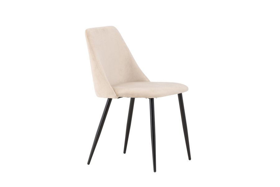 VENTURE DESIGN Night spisestuestol - beige polyesterflyel og svart stl