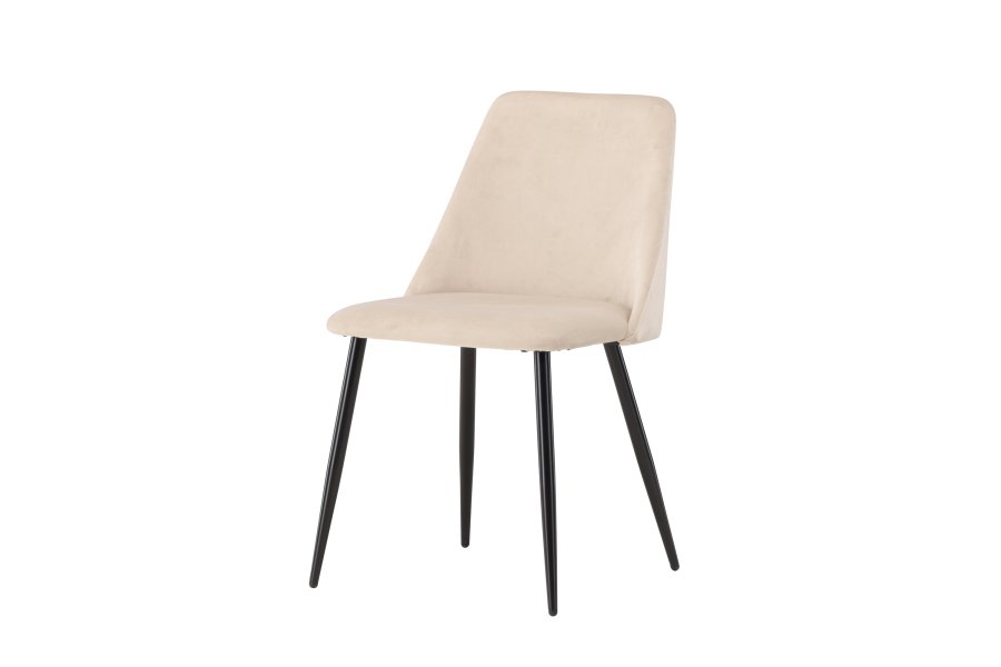 VENTURE DESIGN Night spisestuestol - beige polyesterflyel og svart stl