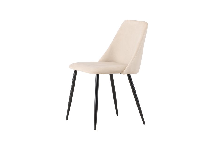 VENTURE DESIGN Night spisestuestol - beige polyesterflyel og svart stl