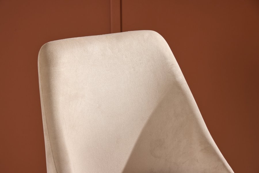 VENTURE DESIGN Night spisestuestol - beige polyesterflyel og svart stl