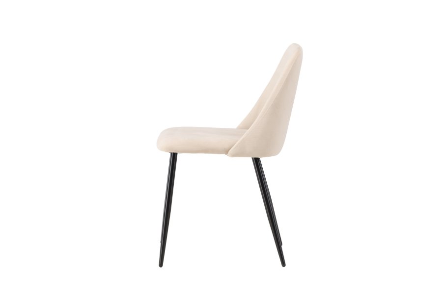 VENTURE DESIGN Night spisestuestol - beige polyesterflyel og svart stl