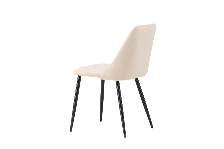 VENTURE DESIGN Night spisestuestol - beige polyesterflyel og svart stl
