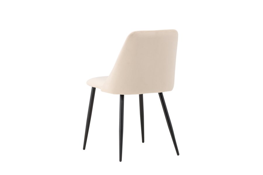 VENTURE DESIGN Night spisestuestol - beige polyesterflyel og svart stl