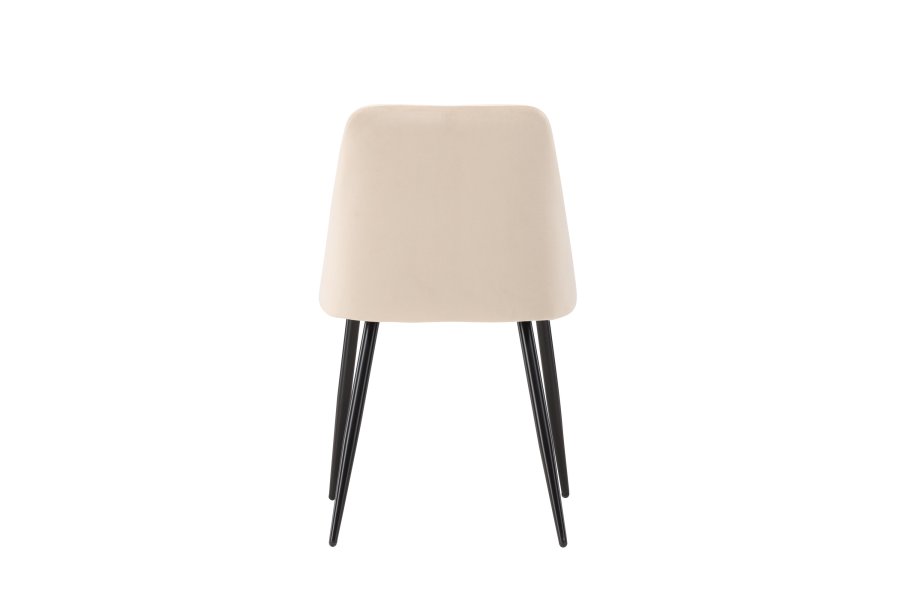 VENTURE DESIGN Night spisestuestol - beige polyesterflyel og svart stl