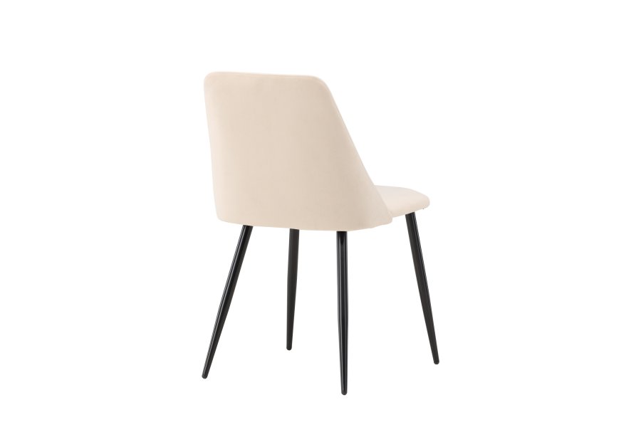 VENTURE DESIGN Night spisestuestol - beige polyesterflyel og svart stl