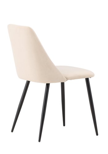 VENTURE DESIGN Night spisestuestol - beige polyesterflyel og svart stl